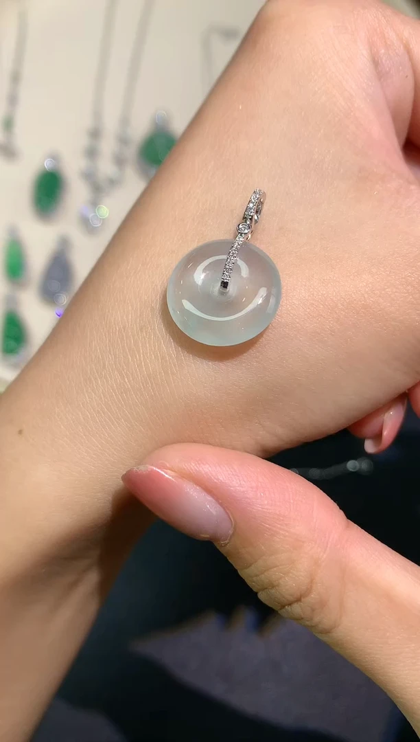 翡翠18K金镶嵌吊坠(不含链)吊坠A111|1800