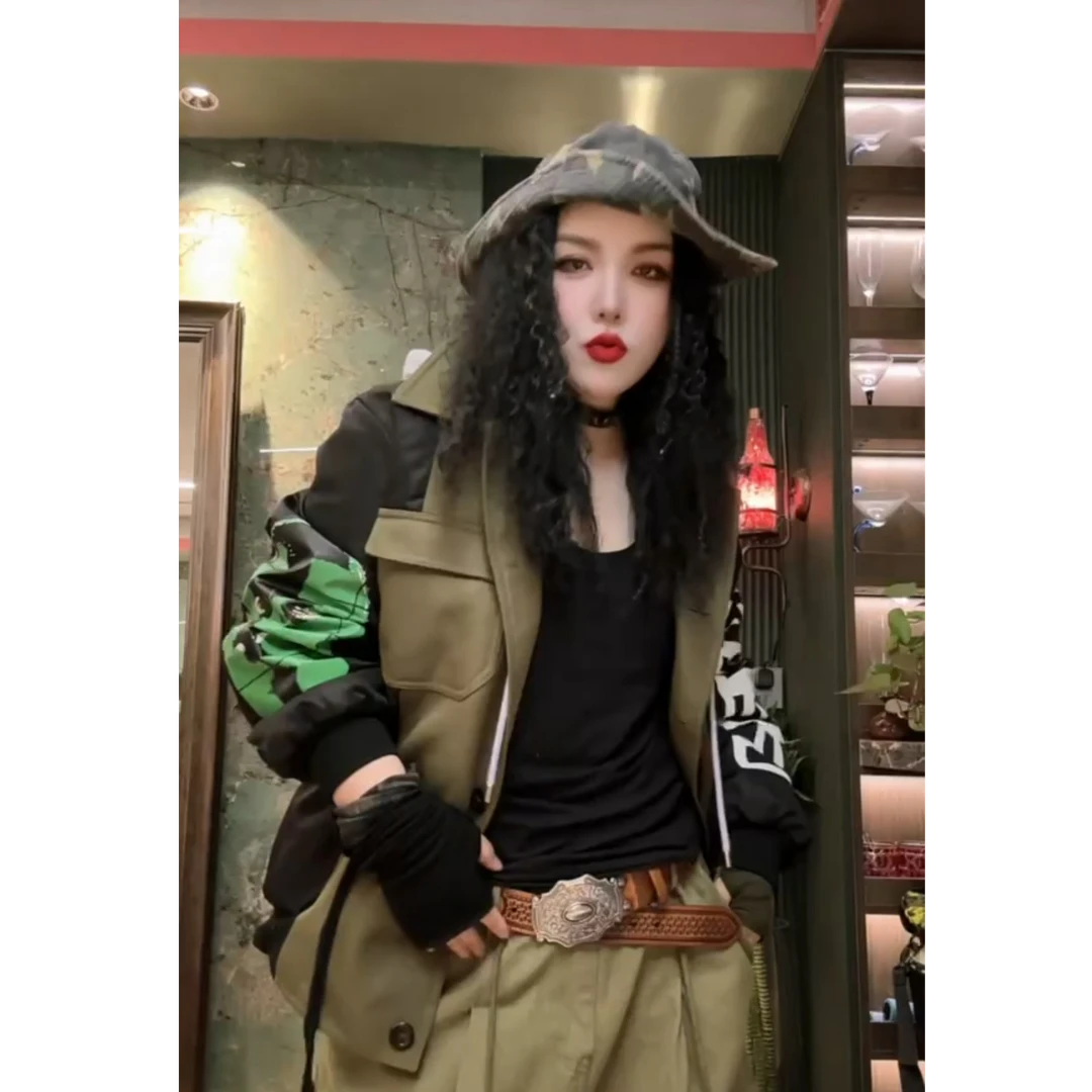 清版福利2025新款早春定制拼接连帽薄棉服外套