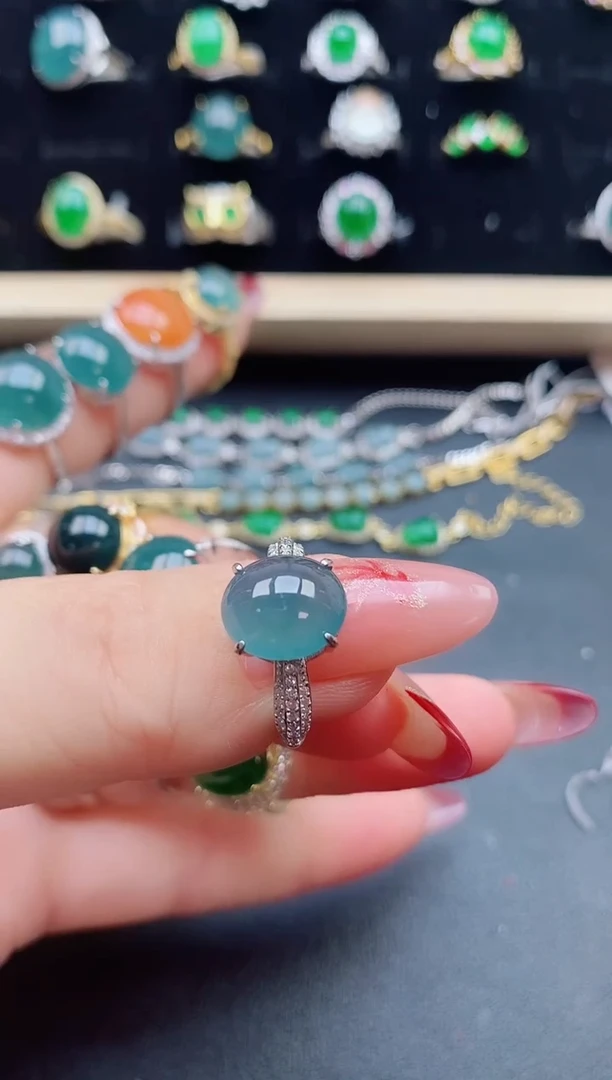 【闪购商品】翡翠戒指银S925镶嵌32132