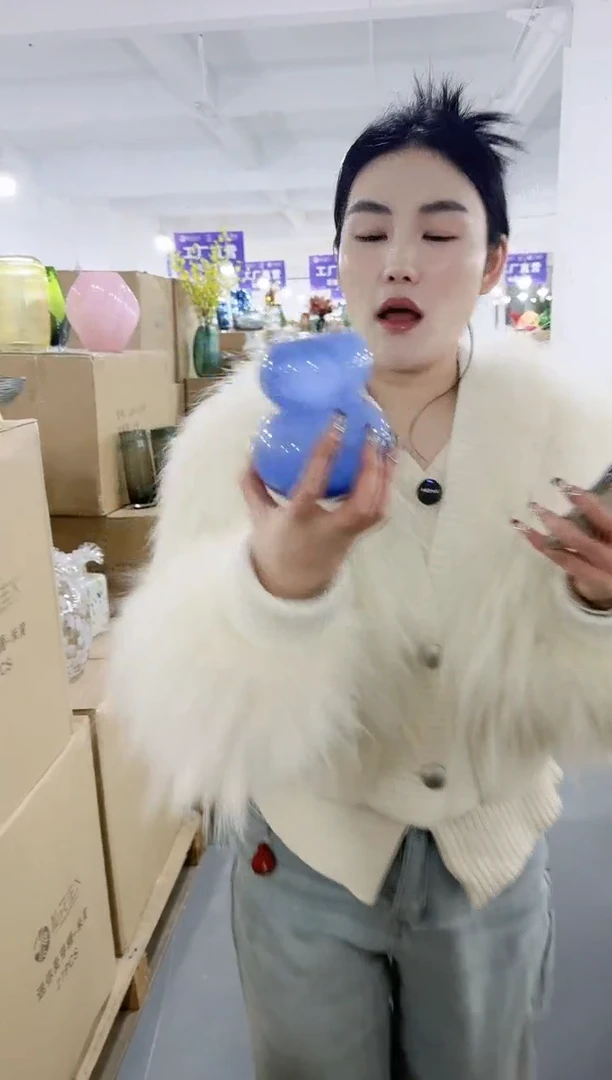 【闪购商品】无铅玻璃UU外贸花瓶微瑕-OKKA