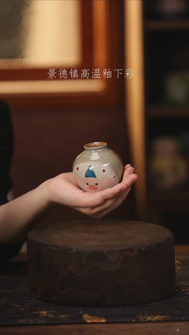陶瓷景德镇高温釉下手绘陶瓷@709L@