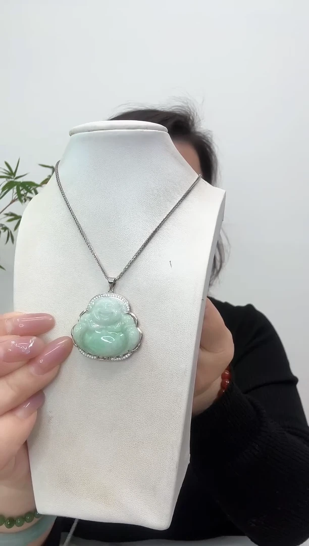 【闪购商品】翡翠吊坠(赠链)银S925镶嵌佛公