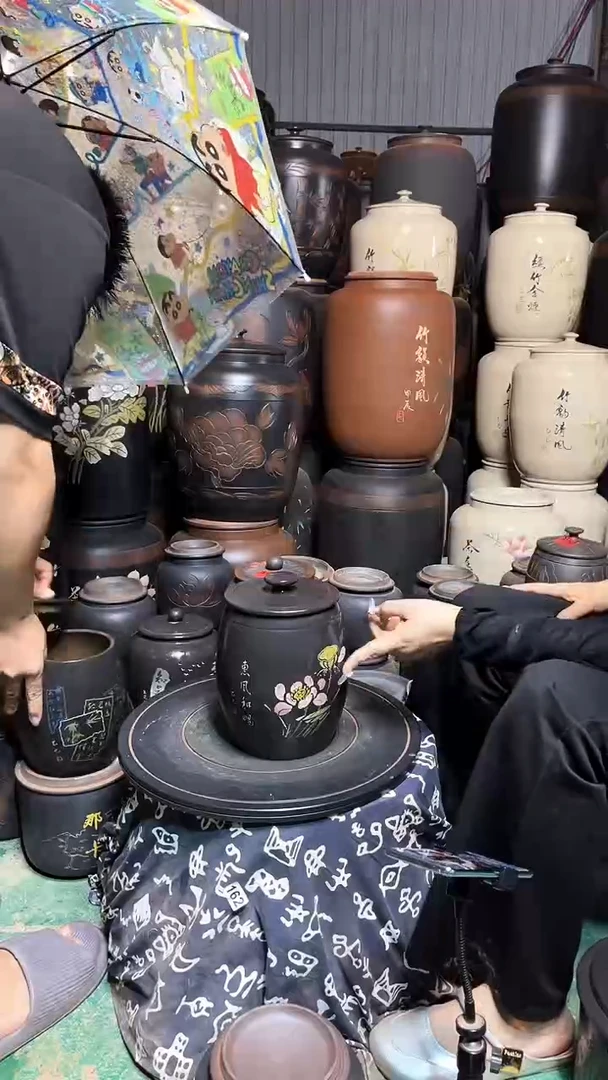 罐瑕疵茶叶罐 高柱彩填  234