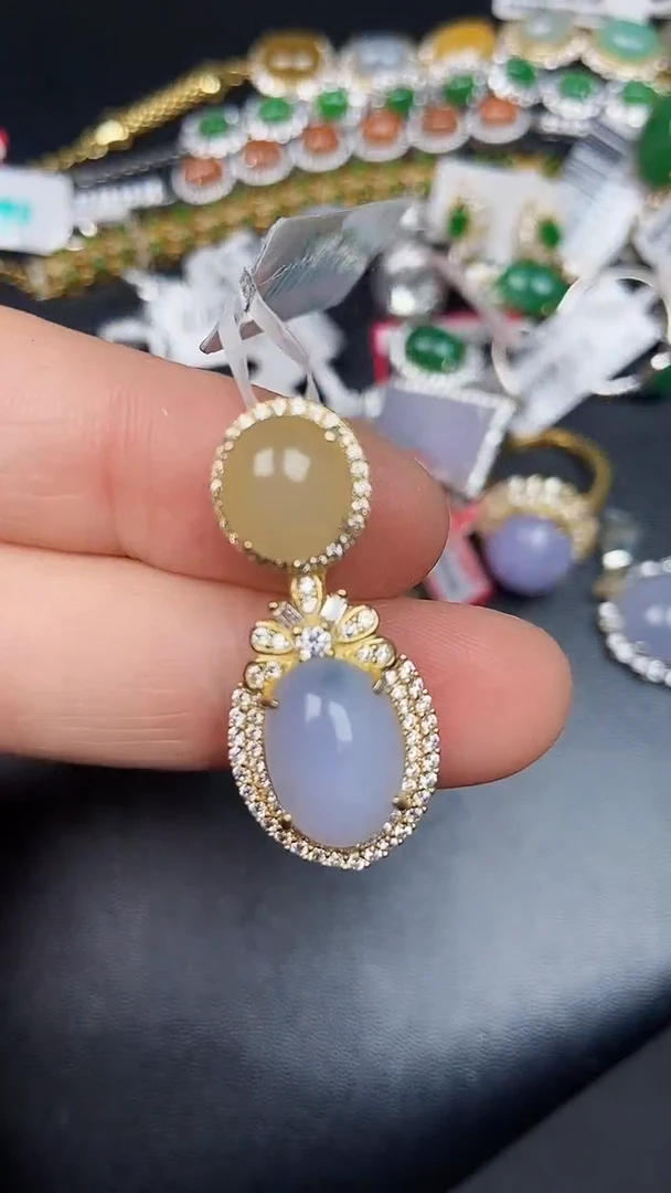 银S925镶嵌戒指翡翠3690