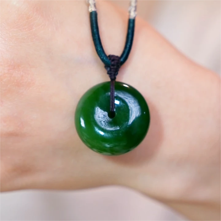 【芒心珠宝】天然和田玉碧玉25mm平安扣