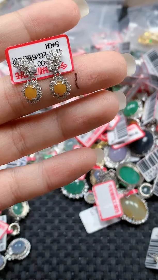 银S925镶嵌戒指翡翠天然A货缅甸翡翠