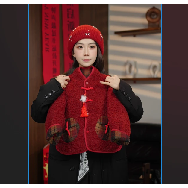 【麦布麦】冬款新中式加厚加绒毛毛衣年款撞色厚款中小童男女童