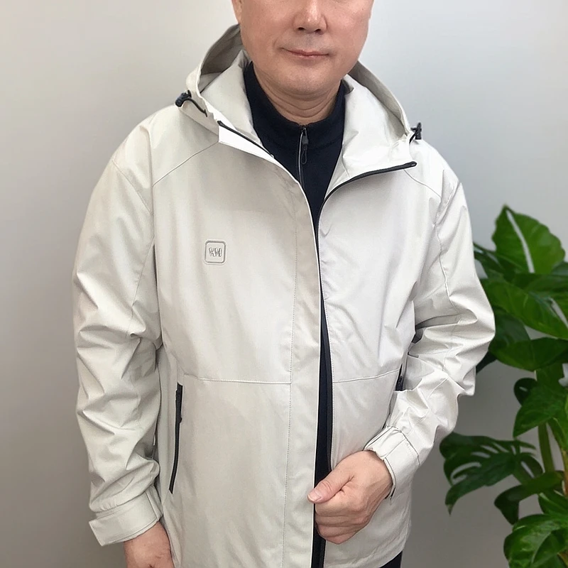 男士户外连帽梭织外套秋春装新款休闲夹克衫（3086玲）