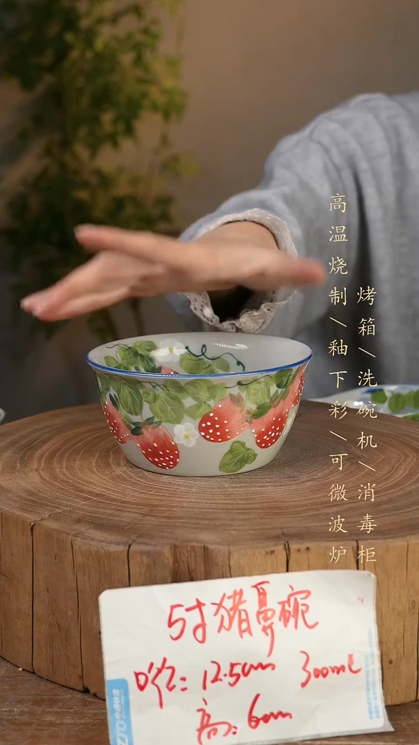 碗瓷景德镇手工手绘高温瓷釉下彩