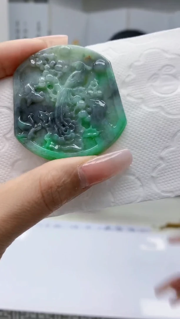 【闪购商品】定制翡翠未镶嵌0405lr-毛货挂件19