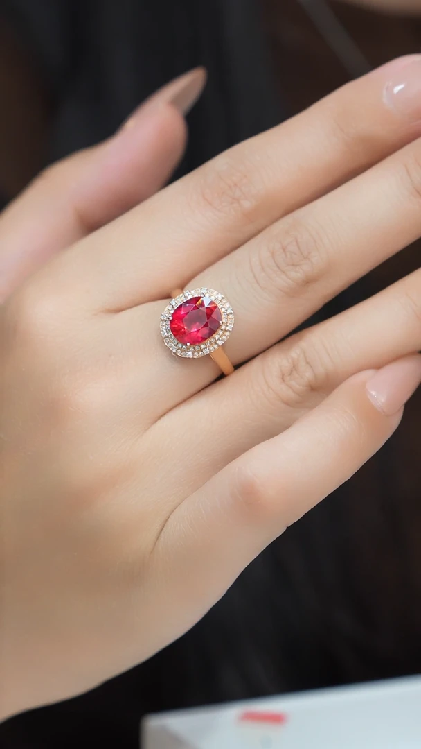 【闪购商品】碧玺18K金戒指18K金镶嵌1