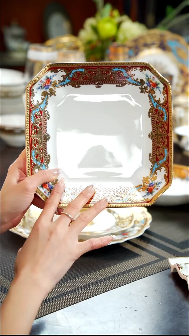 瓷片8.2英寸方形菜盘1个