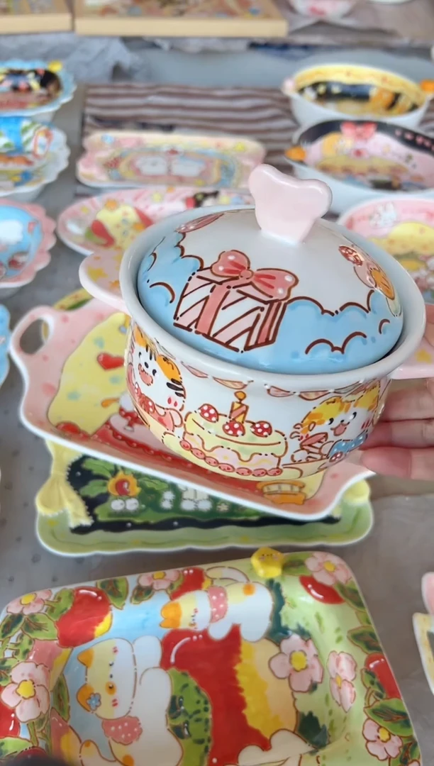 摆件陶景德镇陶瓷手绘微瑕