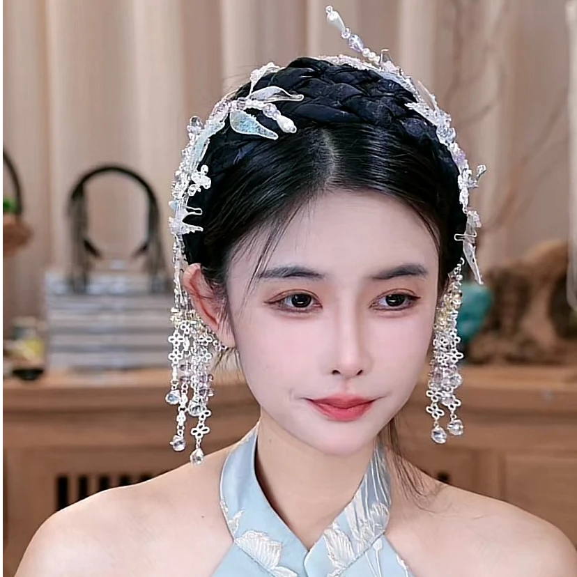 【千叶】原创设计轻奢高定重工超仙发箍时尚百搭手工流苏发饰