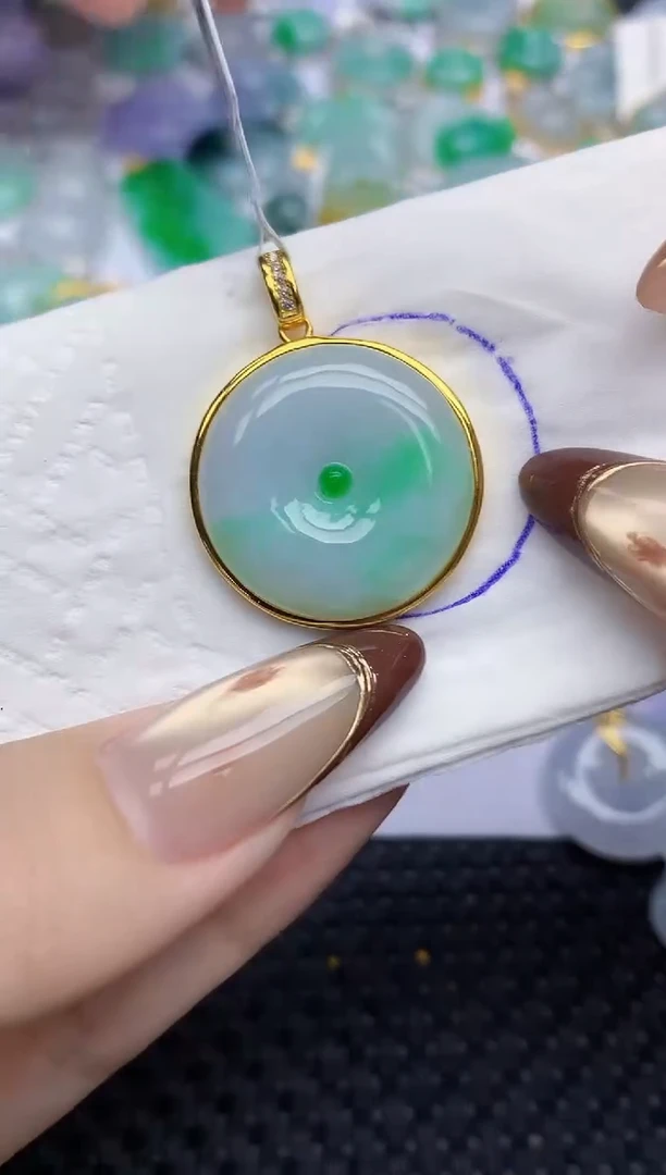 颈饰银S925镶嵌翡翠10   天然翡翠A货  百元以上9米证书费自理