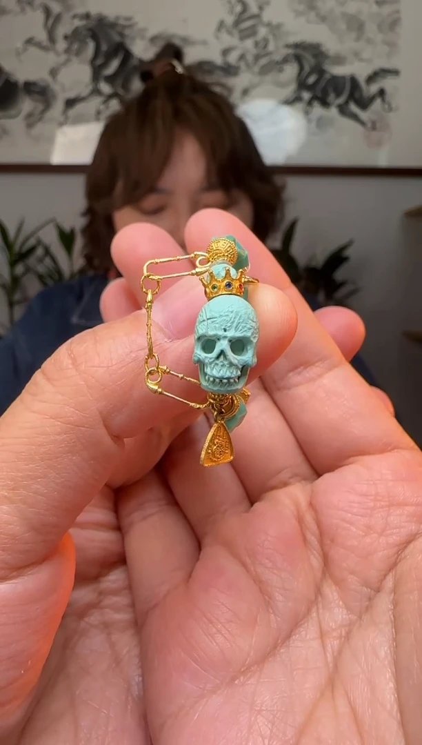 【闪购商品】绿松石戒指18K金镶嵌时尚百搭A1641