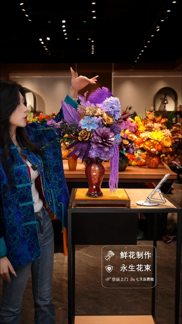 手工艺品琉璃手工花器花束空运包邮送货上门-以图片为准
