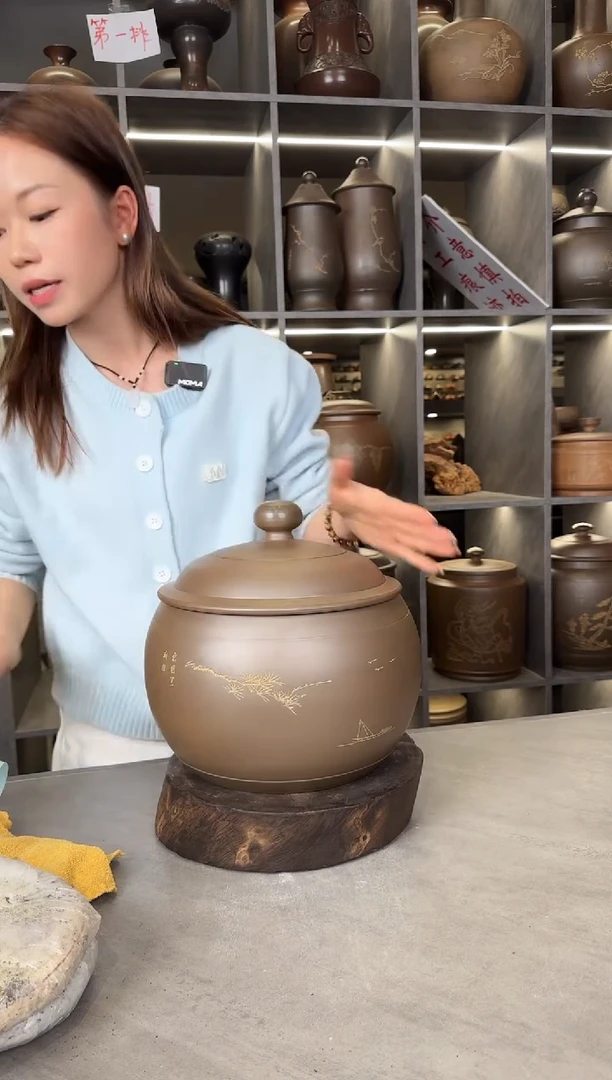 【闪购商品】罐本陶手作泥兴陶2-3斤装茶叶罐手工痕迹