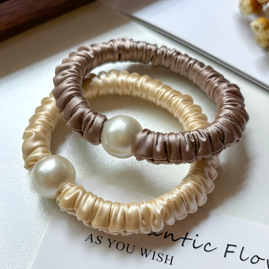 头绳女甜美风手工日韩发圈发绳原创设计气质时尚弹力珍珠皮筋简约