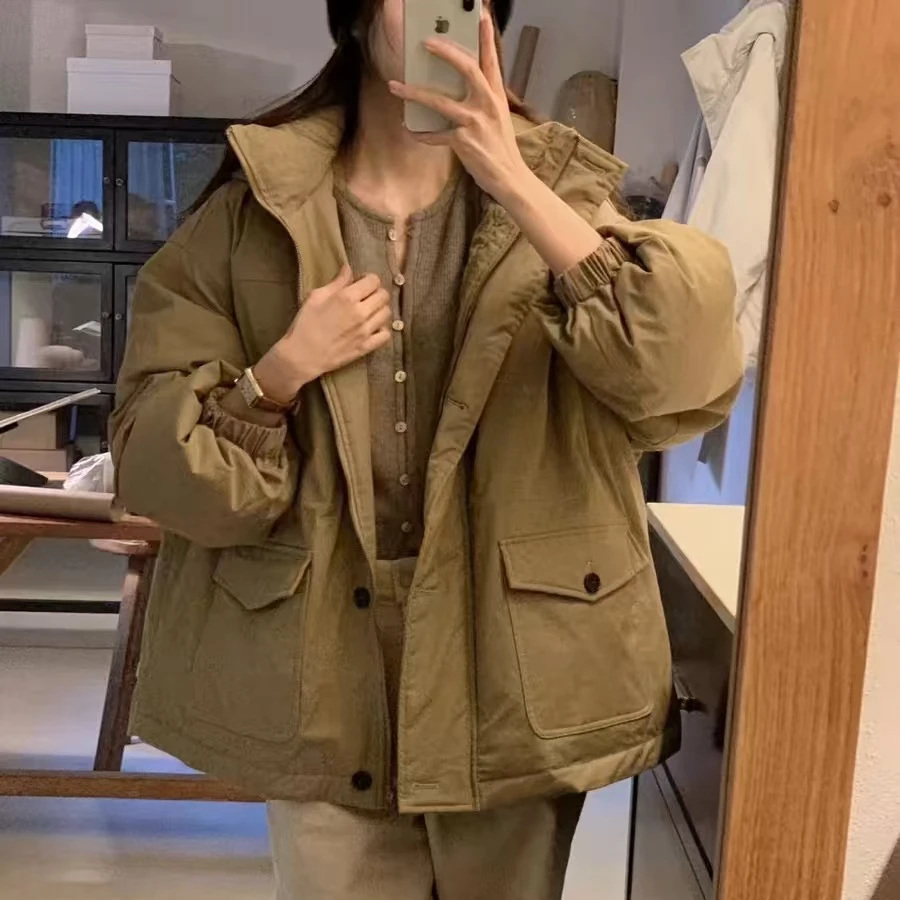 AW241214  objet可拆卸连帽工装鹅绒服