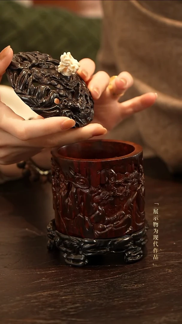 JL紫檀雅集图香炉