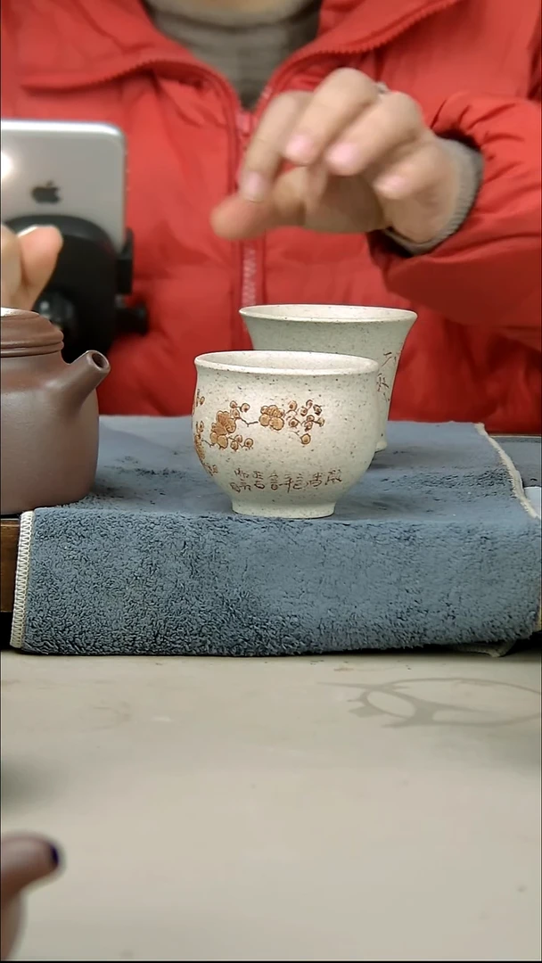 茶壶紫砂白段杯子100cc