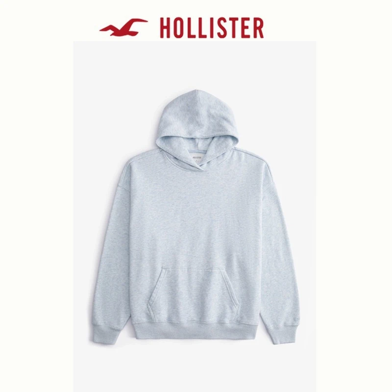 Hollister25春季美式抓绒百搭宽松连帽卫衣女装KI352-5127