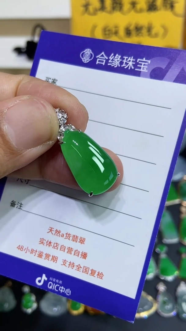 【闪购商品】翡翠颈饰18K金镶嵌福瓜