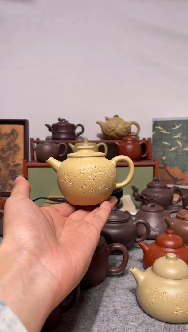 茶壶紫砂四号井本绿半手工 巨轮130cc