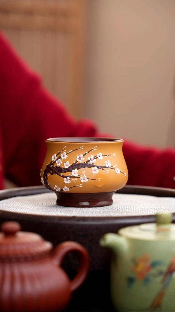 【闪购商品】紫砂茶壶段泥粉浆将军杯梅花