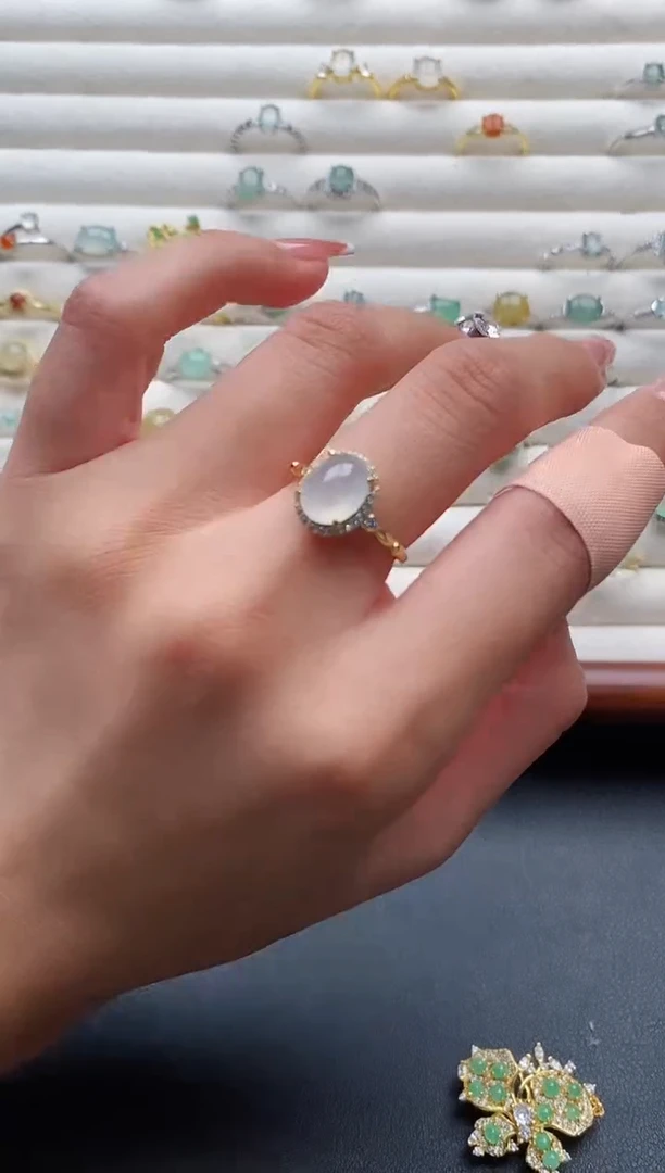 银S925镶嵌戒指翡翠55555555+1