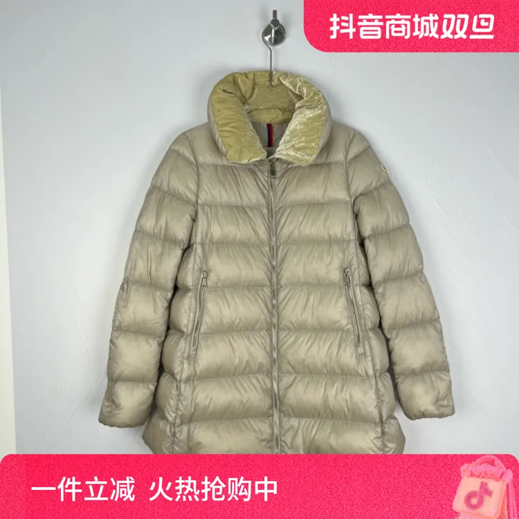 MONCLER羽绒服/丝绒领中长款羽绒服/2码/1140