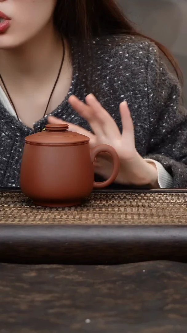 茶杯紫砂紫泥三件套