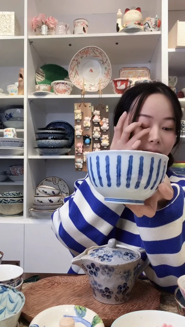 陶瓷浓十草13cm米饭碗