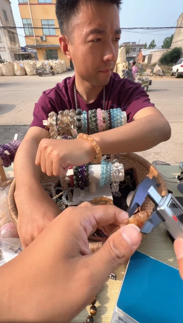 水晶手链未镶嵌天然黄塔晶胶花桶珠8mm+