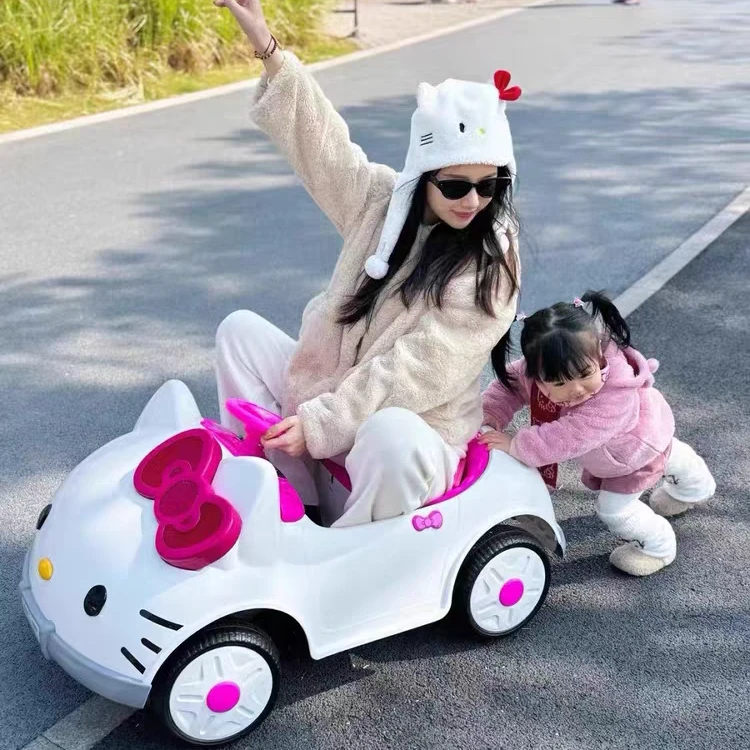 KT猫儿童电动车载人玩具车遥控车四轮汽车男女宝宝可坐人玩具车