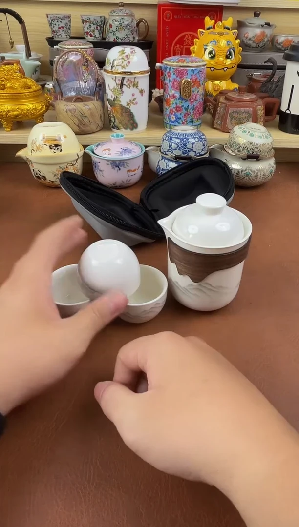 陶瓷茶具摆件旅行套组