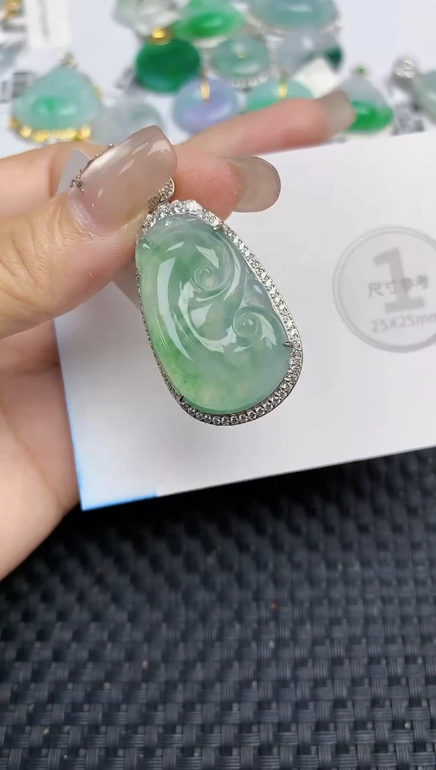 颈饰未镶嵌翡翠天然缅甸A货翡翠百元以上9元证书费自理