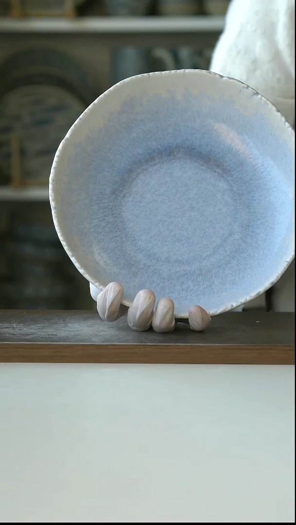 陶瓷Dxc砚山冰心蓝深盘21.5cm@4-2@