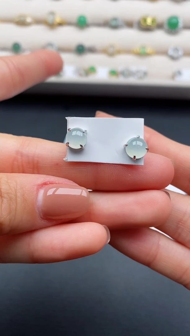 银S925镶嵌戒指翡翠66666666+4