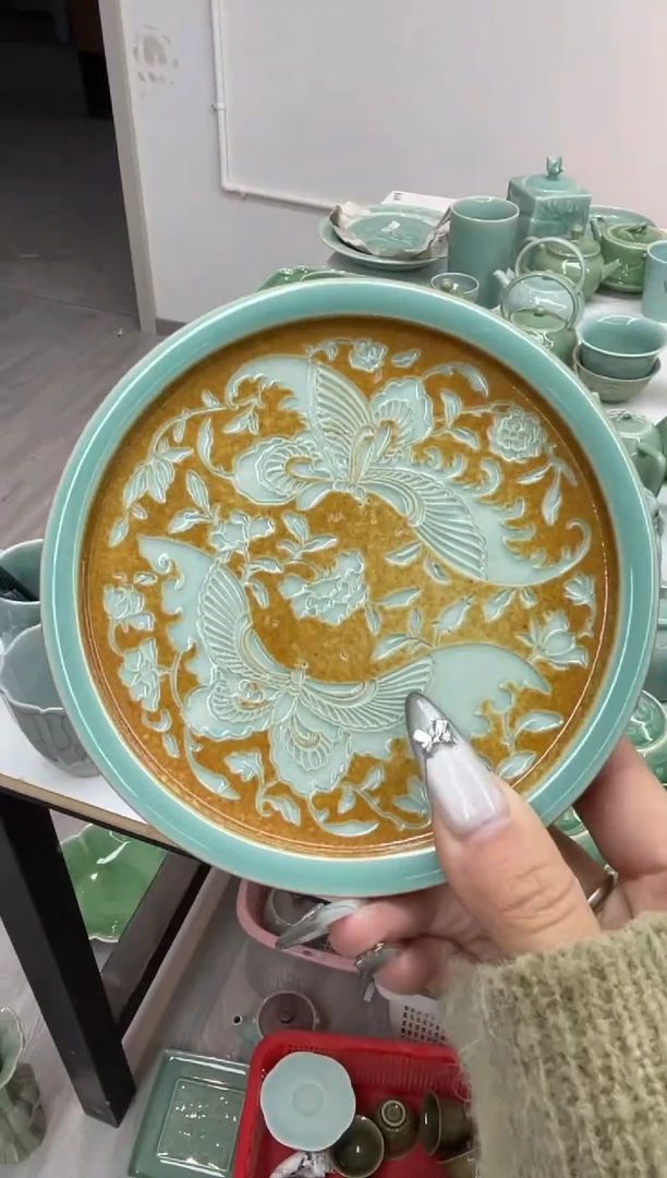 纯手工 特价福利 微瑕 慧仙青瓷