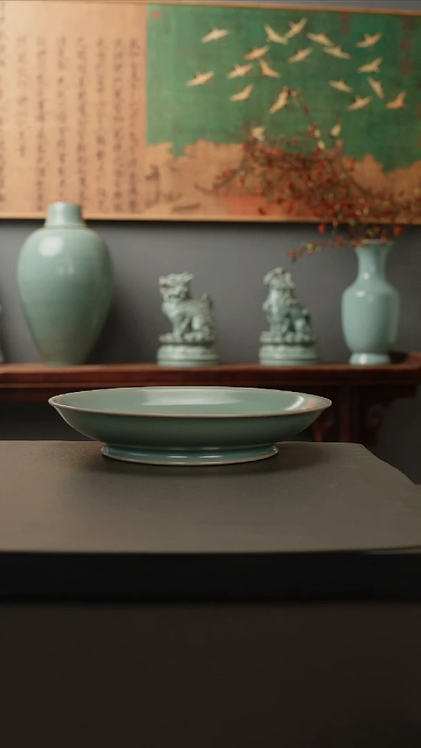 原产地原矿    汝窑盘 微瑕