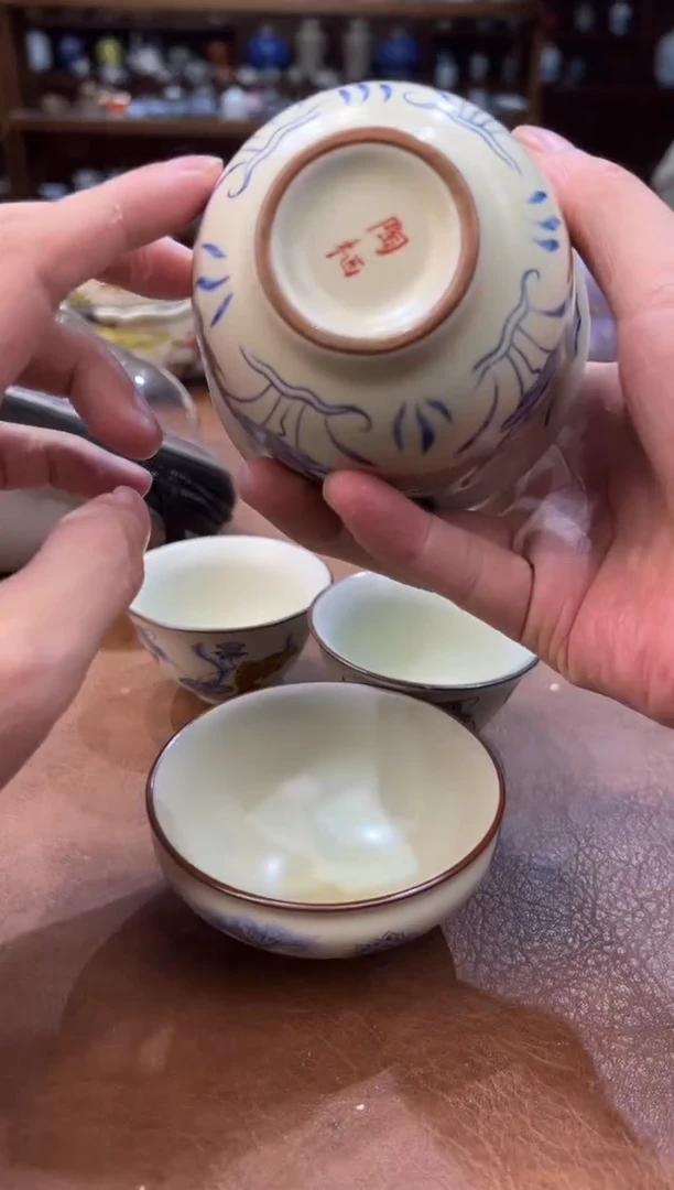 真的很便宜超好看会开片的旅行茶具