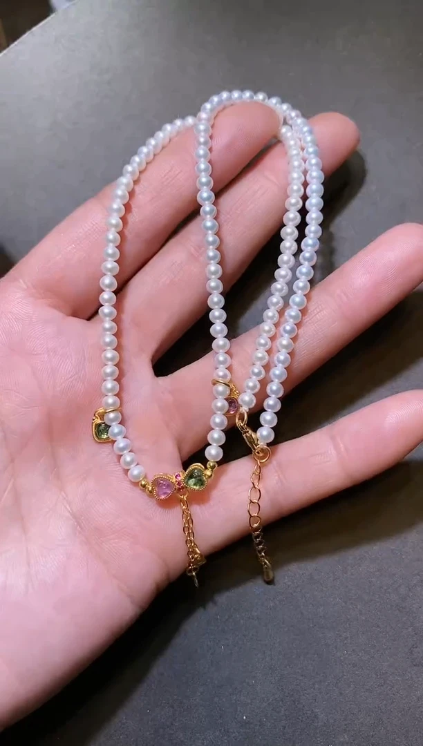 【闪购商品】淡水珍珠颈饰银S925镶嵌珍珠颈链