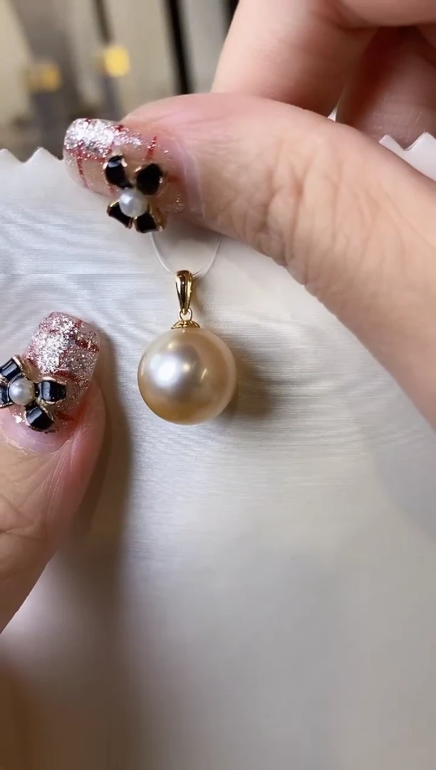 【闪购商品】海水珍珠吊坠(不含链)18K金镶嵌12-13海水珍珠吊坠