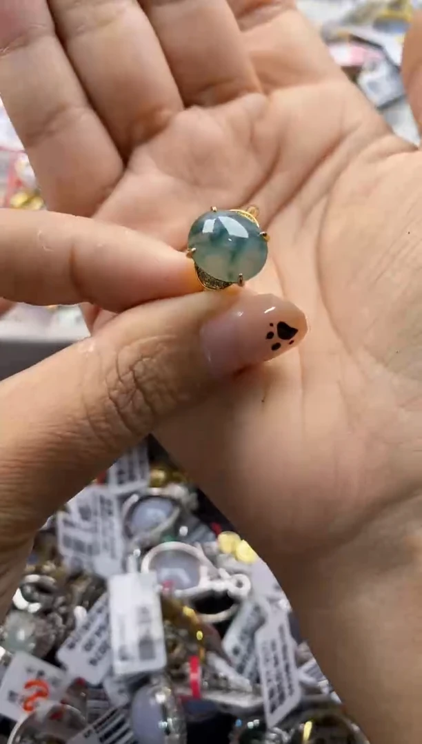 银S925镶嵌戒指翡翠222     8