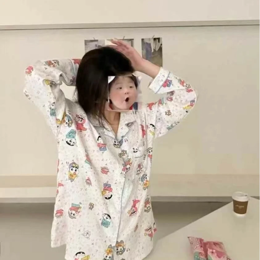 【 雨•美 推荐 】6776舒适蜡笔小新睡衣套装