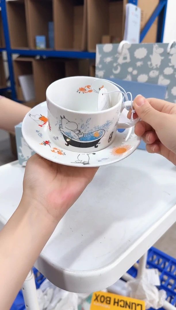 瓷片姆明四季之旅骨瓷杯碟夏