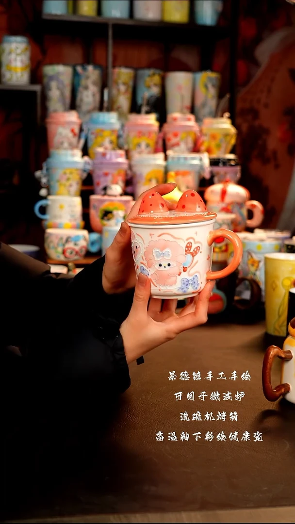 景德镇手工手绘陶瓷杯杯