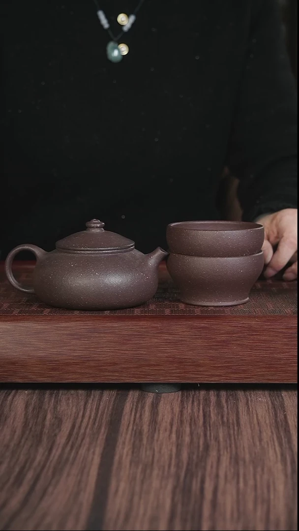 【闪购商品】紫砂茶壶XJ 寒江 天青+2杯 礼盒
